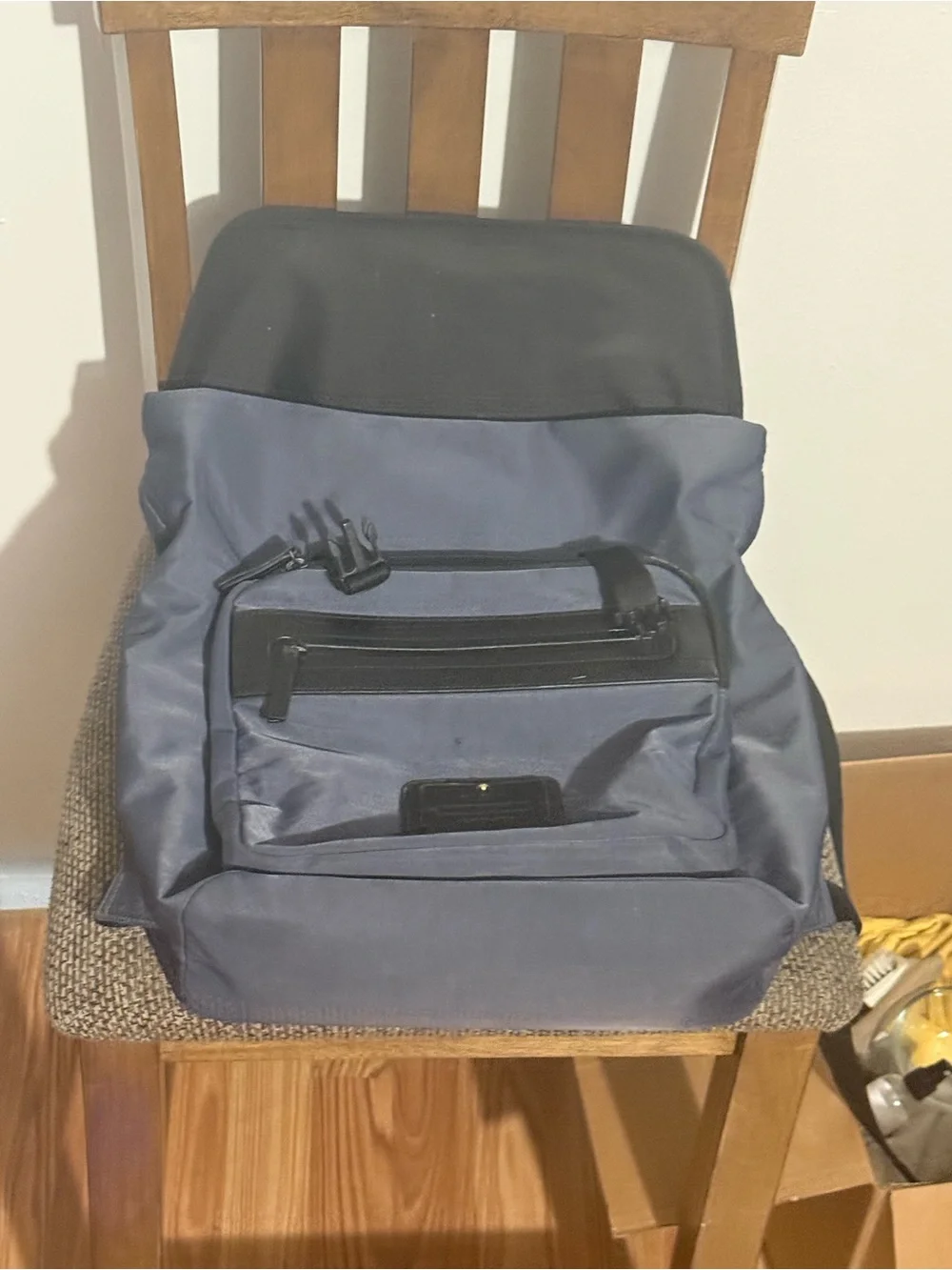 Ted Baker Navy and Black Roll-Top Backpack